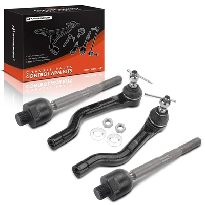 4 Pcs Front Inner & Outer Tie Rod End