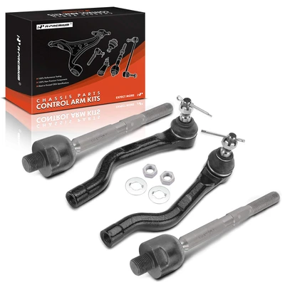 4 Pcs Front Inner & Outer Tie Rod End