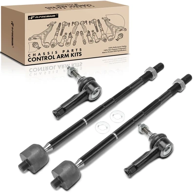 4 Pcs Front Inner & Outer Tie Rod End