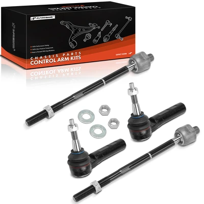 4 Pcs Front Inner & Outer Tie Rod Ends