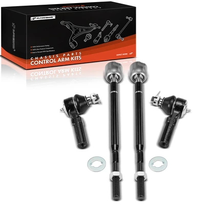 4 Pcs Front Inner & Outer Tie Rod End Kit