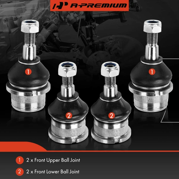 4 Pcs Front Upper & Lower Ball Joint Kit for Volkswagen Beetle 69-77 Karmann Ghia