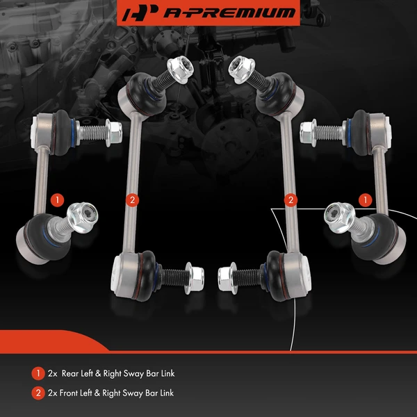 Sway Bar Link, Front & Rear, A-Premium APCA6615