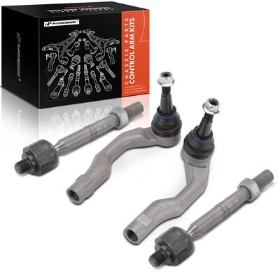 4 Pcs Front Inner & Outer Steering Tie Rod Ends