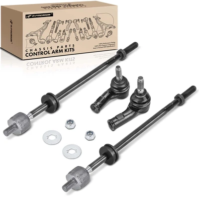 4 Pcs Front Inner & Outer Tie Rod End