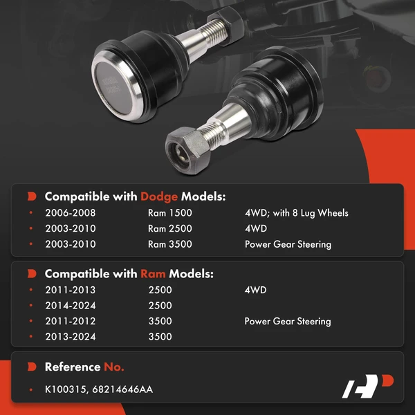 2-Pc Ball Joints, Front Upper with Ball Joint A-Premium APCA8591