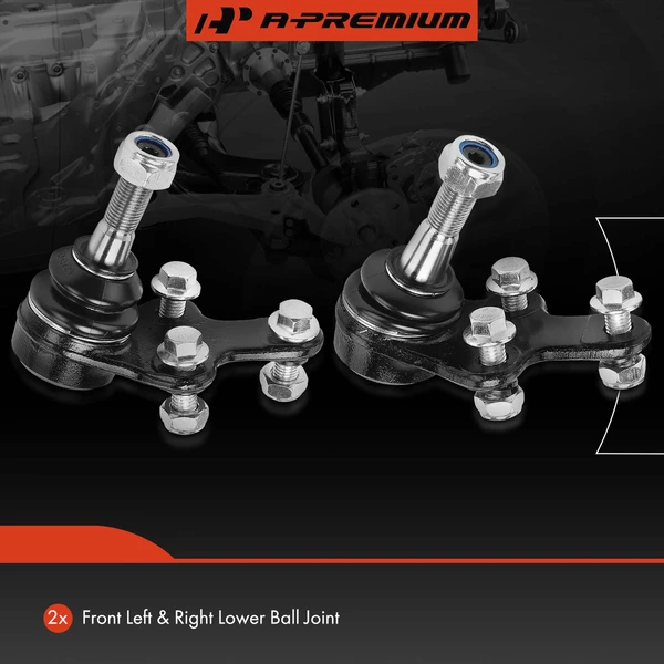 2 Pcs Front Lower Suspension Ball Joint Kit for Volvo S40 2004-2007 C30 C70 V50