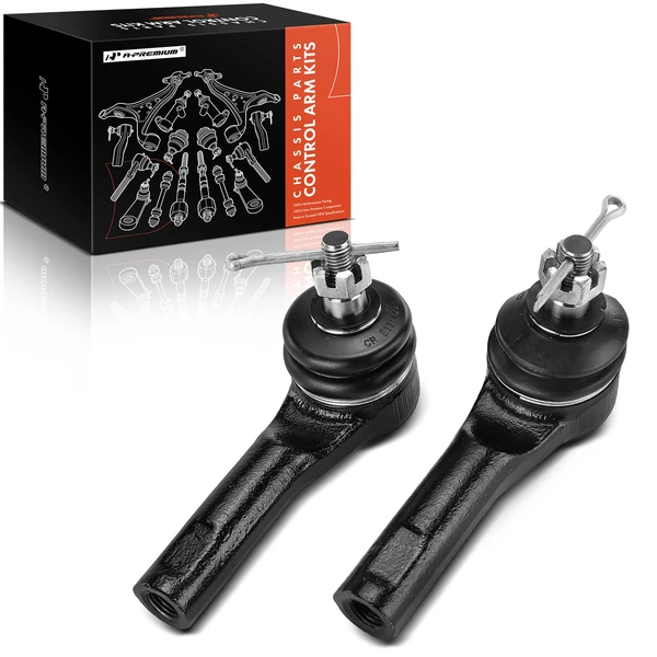 2 Pcs Front Outer Tie Rod End Kit for Honda Fit 2007-2008 Hatchback 4-Door GAS