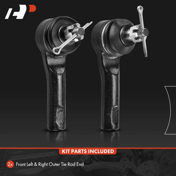 2 Pcs Front Outer Tie Rod End Kit for Honda Fit 2007-2008 Hatchback 4-Door GAS