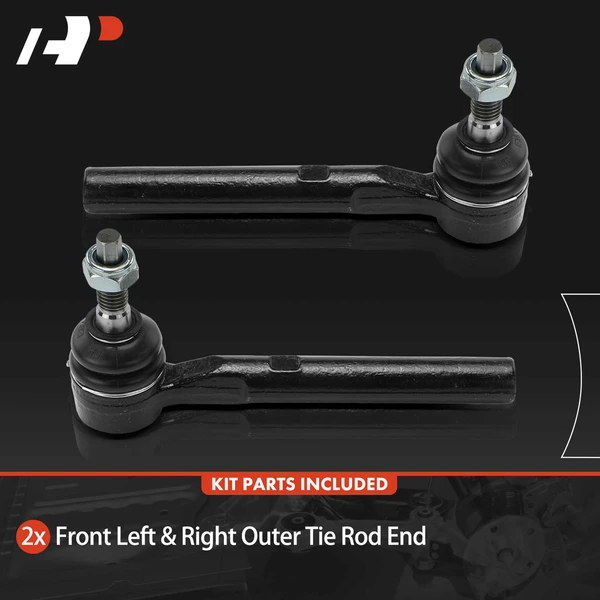 2 Pcs Front Outer Steering Tie Rod End for Hummer H3 2006