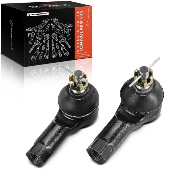 2 Pcs Front Outer Tie Rod End Kit for Honda Prelude 1988-1991 Coupe 2-Door GAS