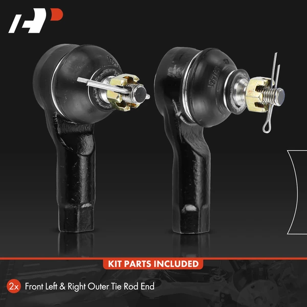 2 Pcs Front Outer Tie Rod End Kit for Honda Prelude 1988-1991 Coupe 2-Door GAS