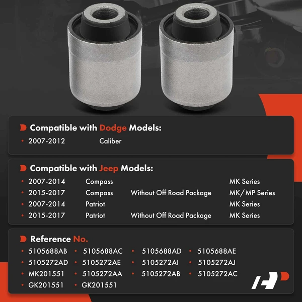 2-Pc Control Arm Bushing, Rear Side A-Premium APCA9919