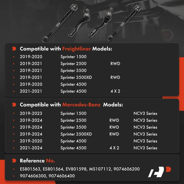 Tie Rod End Front Inner & Outer A-Premium APCA8614