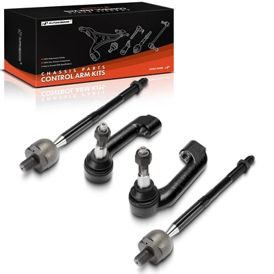 4 Pcs Front Inner & Outer Steering Tie Rod End