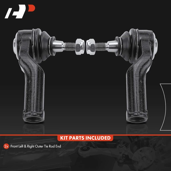 2 Pcs Outer Tie Rod End for Volvo C30 C70 S40 2004-2011 V50 2005-2011