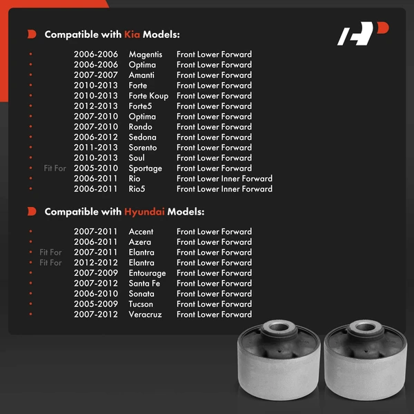 2-Pc Control Arm Bushing, Front Lower Forward A-Premium APCA9924