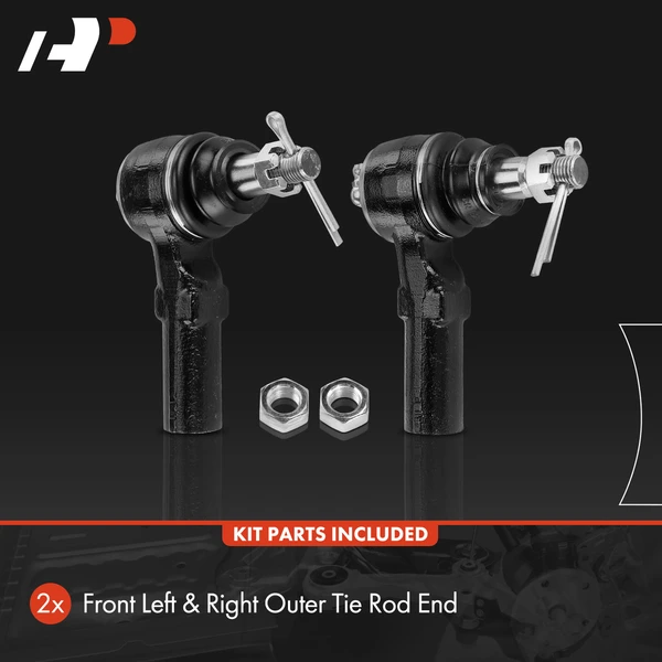 2 Pcs Front Outer Tie Rod End for Mazda MPV 1989-1998 4WD