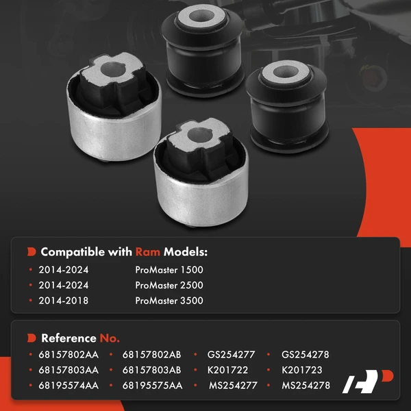 4-Pc Control Arm Bushing Kit, Front Side A-Premium APCA9931