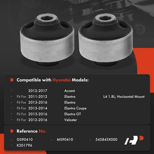 2-Pc Suspension Control Arm Bushing, Front Driver & Passenger Lower Rearward A-Premium APCA9934