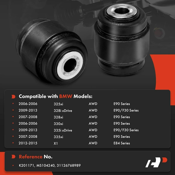 2-Pc Control Arm Bushing, Front Driver & Passenger Lower Inner Forward A-Premium APCA9904