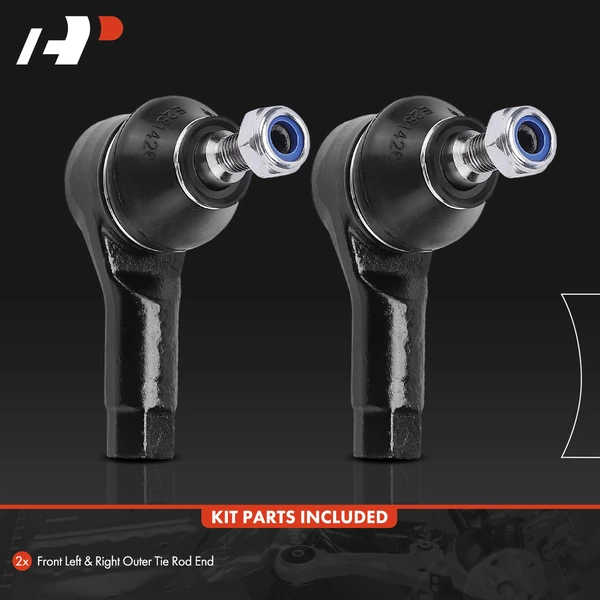 2 Pcs Front Outer Tie Rod End for Mitsubishi Mirage 2014-2015 2017-2023