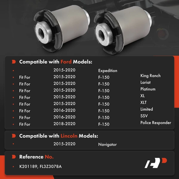 2-Pc Control Arm Bushing, Front Lower Rearward A-Premium APCA9907