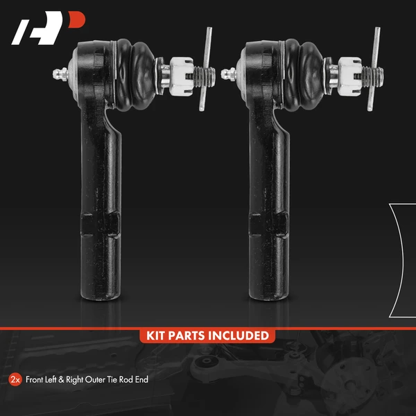 2 Pcs Front Outer Tie Rod End for Cadillac Escalade Chevy Silverado 1500 GMC