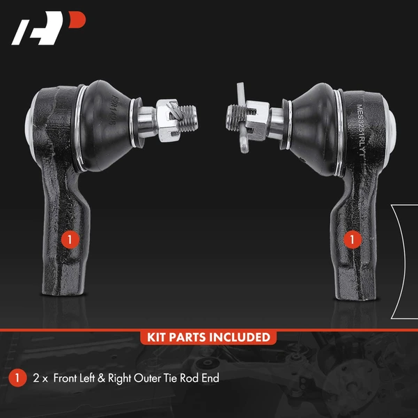 2 Pcs Outer Tie Rod End for Mazda 323 MX-3 1992-1996 Protege 1990-1998 RX-7