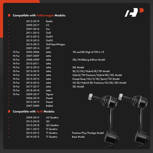 Sway Bar Link, Rear Side, A-Premium APCA4777