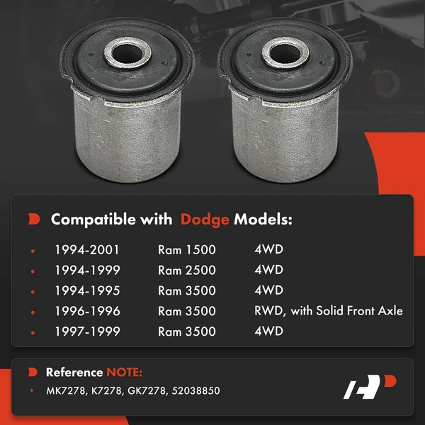 2-Pc Control Arm Bushing, Front Driver & Passenger Upper A-Premium APCA7420