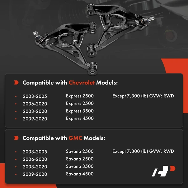 Control Arm and Ball Joint Kit Front Driver & Passenger Lower A-Premium APCA8250