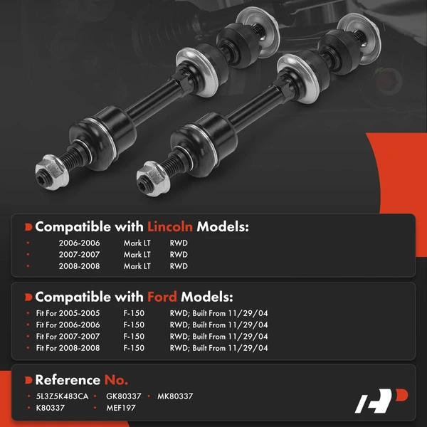 2-Pc Stabilizer Bar Link, Front Driver & Passenger A-Premium APCA8253