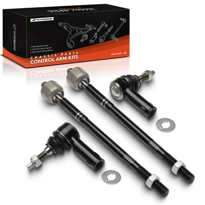 4 Pcs Front Inner & Outer Tie Rod End