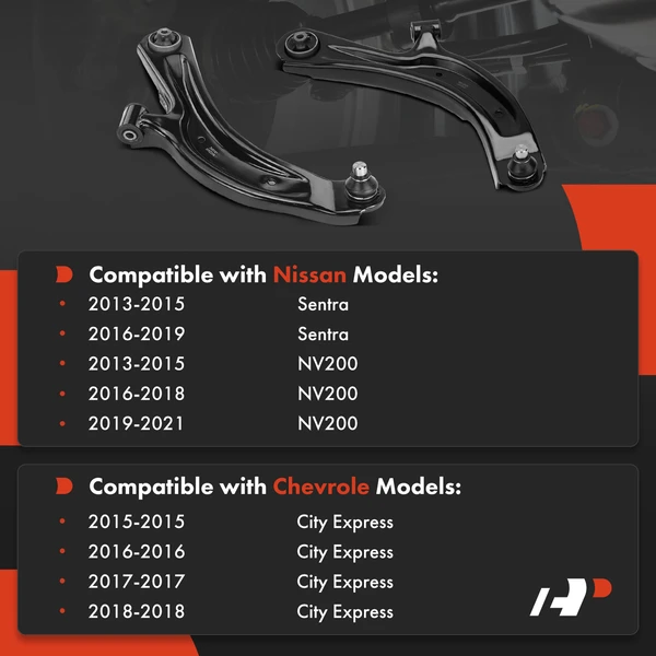 2-Pc Control Arm and Ball Joint Kit, Front Driver & Passenger Lower with Ball Joint A-Premium APCA6004