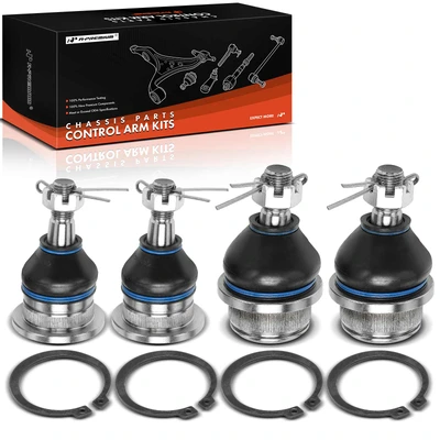 4 Pcs Front Upper & Lower Suspension Ball Joint Kit