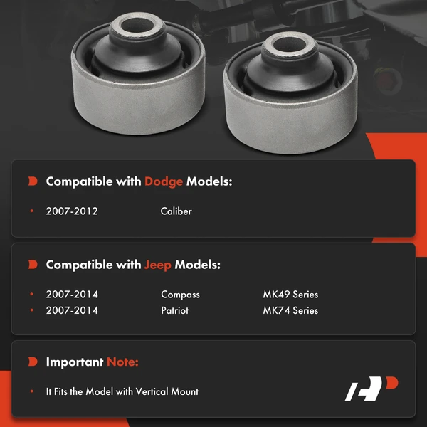 2-Pc Control Arm Bushing, Front Lower Rearward A-Premium APCA9037