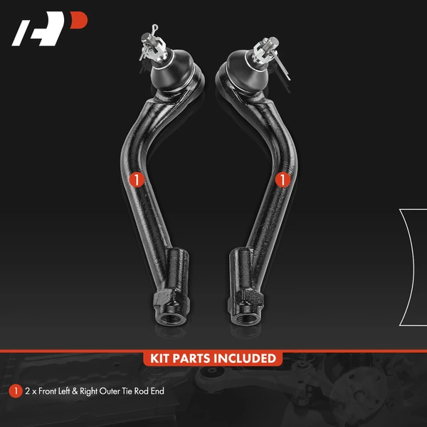 2 Pcs Front Outer Tie Rod End Kit for Hyundai Santa Fe Santa Fe XL Kia Sorento