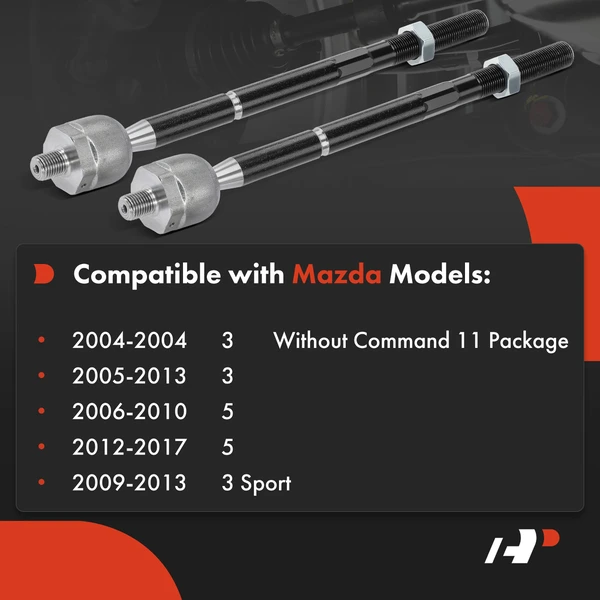 2 Pcs Inner Tie Rod End for Mazda 3 2004-2013 5 3 Sport 2009-2013