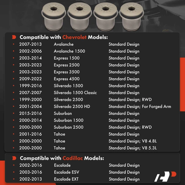 4-Pc Control Arm Bushing, Front Side A-Premium APCA9958