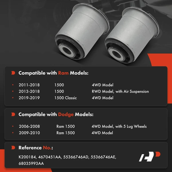 2-Pc Control Arm Bushing, Front Lower Rearward A-Premium APCA7426
