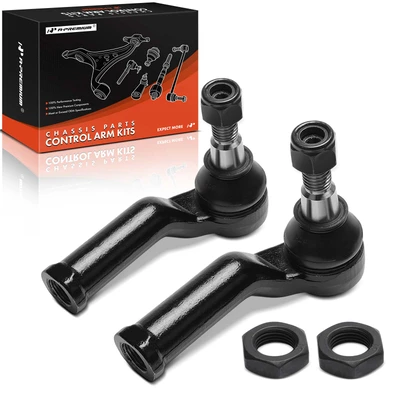 2 Pcs Front Driver & Passenger Outer Tie Rod End