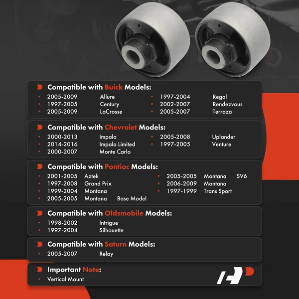 2-Pc Control Arm Bushing, Front Driver & Passenger Lower Forward A-Premium APCA9042