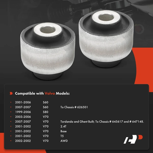 2-Pc Control Arm Bushing, Front Lower Rearward A-Premium APCA9045