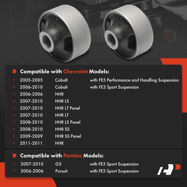 2-Pc Control Arm Bushing, Front Lower Rearward A-Premium APCA9046