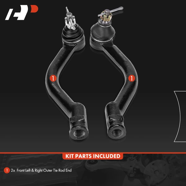 2 Pcs Front Outer Tie Rod End for Hyundai Azera 2006-2007 Sonata