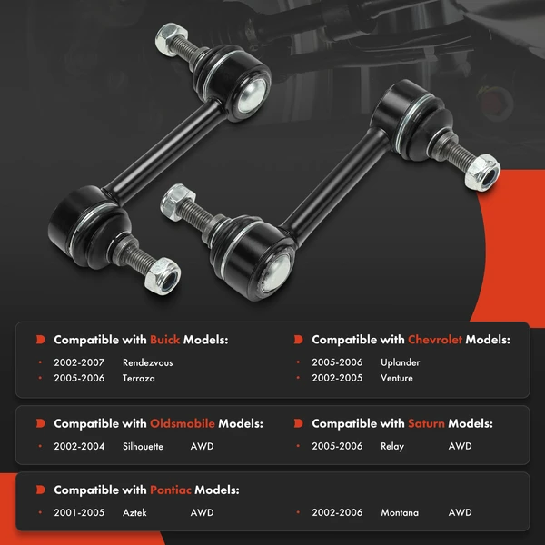 2-Pc Stabilizer Bar Link, Rear Side A-Premium APCA8319