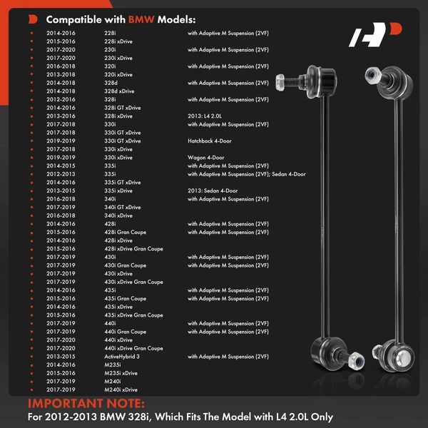 Sway Bar Link, Front Side, A-Premium APCA4827