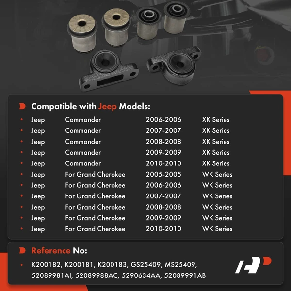 6-Pc Control Arm Bushing, Front Side A-Premium APCA9963