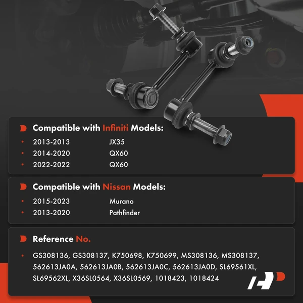 Sway Bar Link Rear Driver & Passenger A-Premium APCA9074